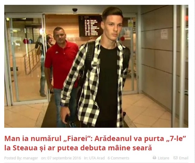 Când a plecat de acasă, Man știa că va primi numărul 7, informează sportarad.ro
