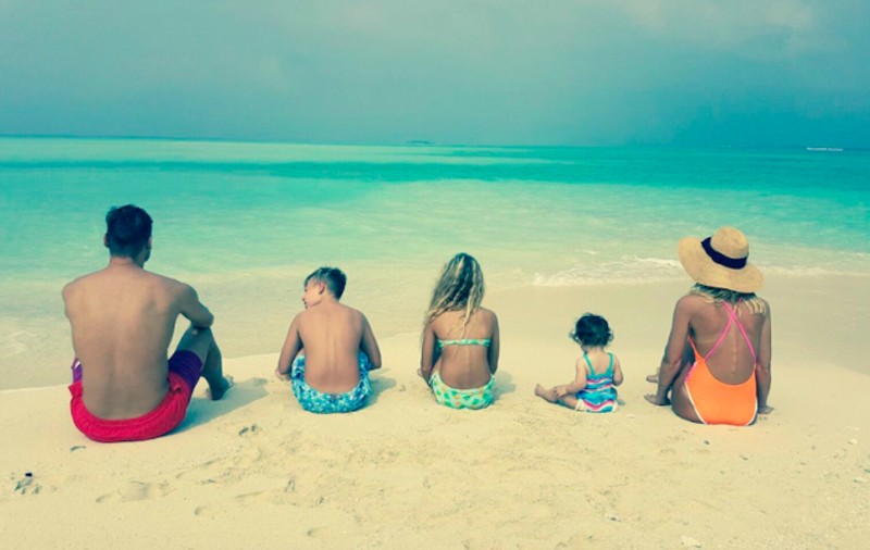 Francesco Totti a mers la mare, la soare. În Maldive l-au însoțit soția și cei trei fii