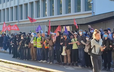 Manifestanți la Universite în Strasbourg FOTO Radu Eremia