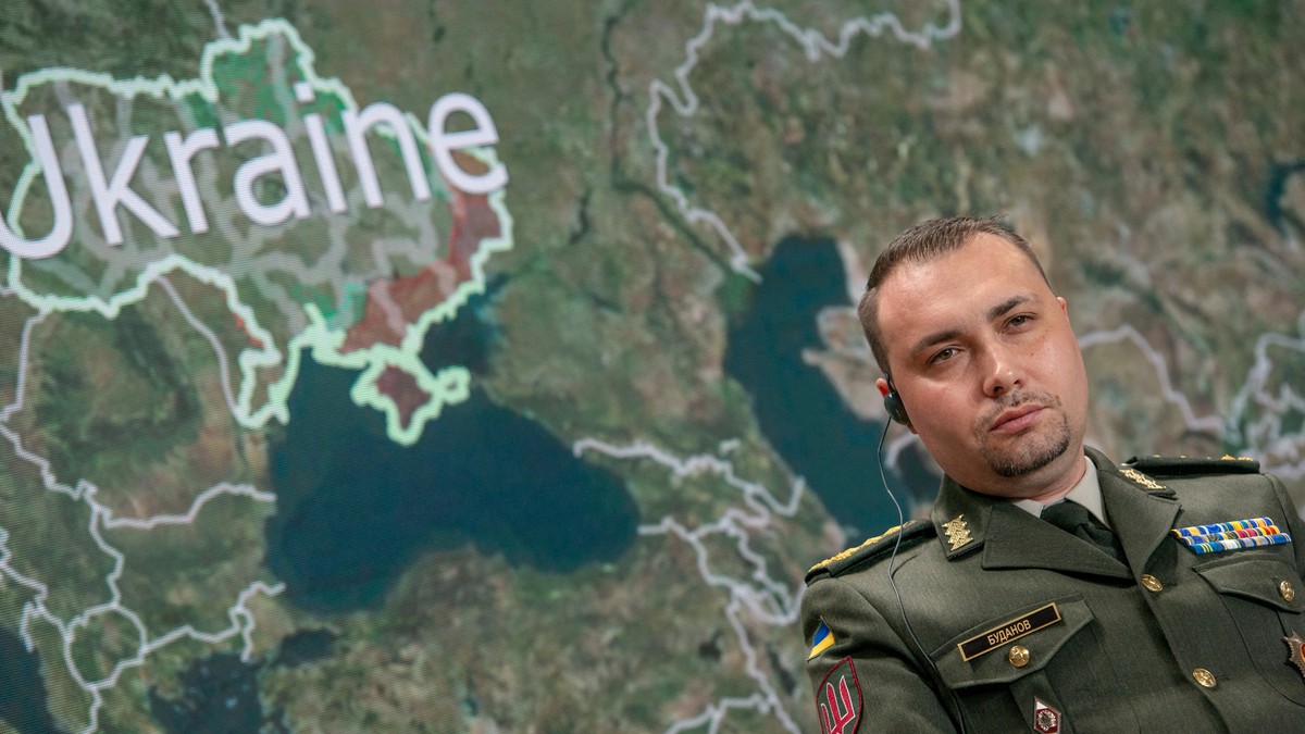 șeful Serviciului de Informații Militare al Ucrainei, Kyrylo Budanov, participând la cea de-a 18-a reuniune a Strategiei Europene de la Yalta, intitulată „Viitorul se decide în Ucraina”, la Kiev, 9 septembrie 2023