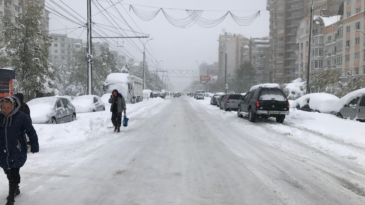 Iarna grea în Chișinău, Republica Moldova