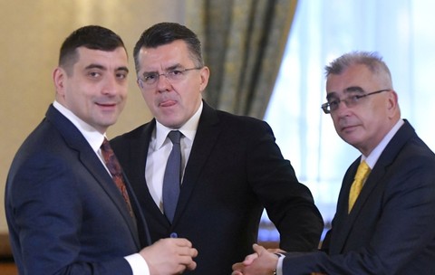 George Simion, Dan Dungaciu și Petrișor Peiu sunt cei mai importanți oameni din conducerea AUR. Sursă foto: Hepta.