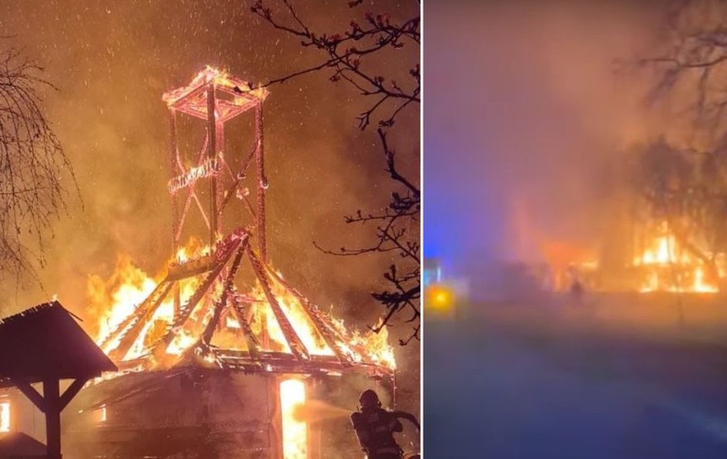 Biserica de lemn de la Muzeul Satului Bănățean din Timișoara, veche de 300 de ani, s-a făcut scrum