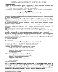 Programă Geografie Bac 2022