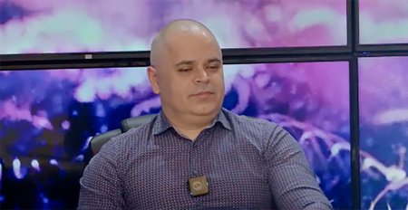 Cristian Danciu, vicepreședinte al Sindicatului Polițiștilor Diamantul, filiala Timiș. Sursa foto: captură Youtube / Tele 8TV