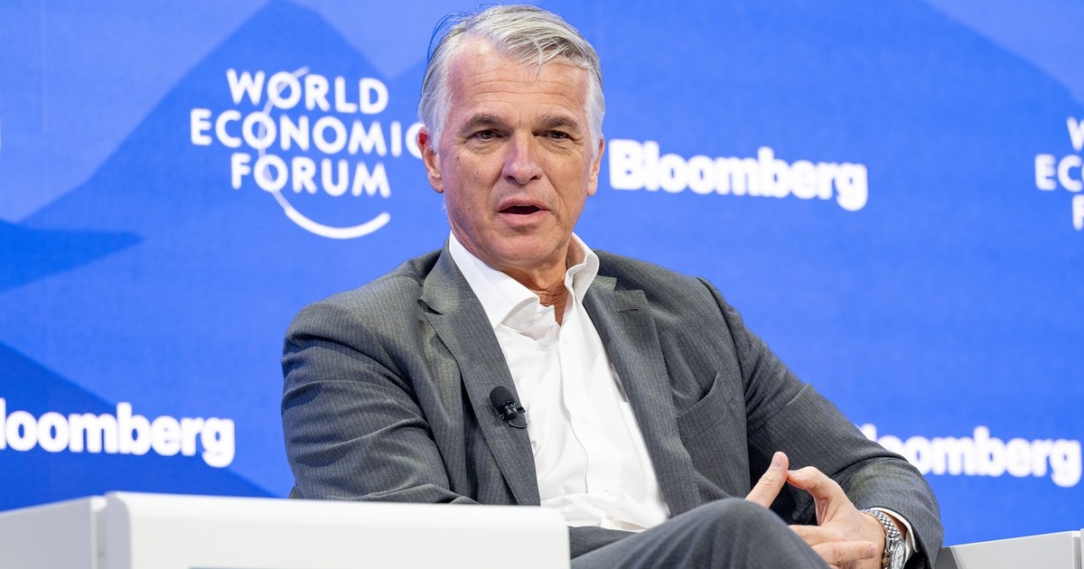 Sergio Ermotti, la reuniunea anuală a Forumului Economic Mondial 2025 la Davos-Klosters. FOTO: Profimedia.