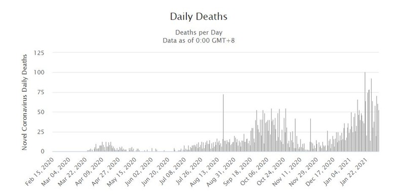 Un sfert din numărul deceselor COVID din Israel au avut loc în ianuarie Sursa: Worldometers