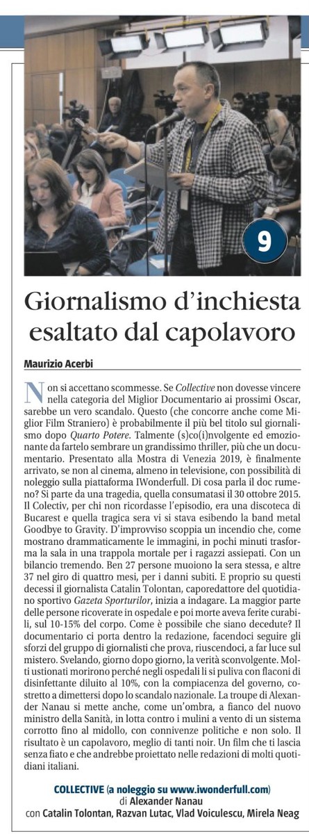 Articolul din ziarul italian Il Giornale