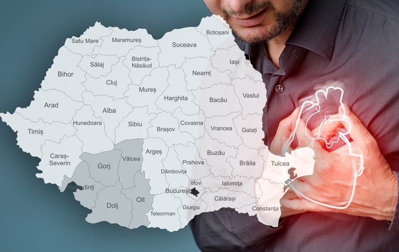Cele cinci județe din România în care 65% dintre decesele anuale sunt cauzate de afecțiuni ale sistemului cardiovascular