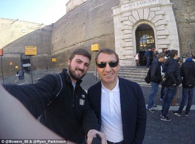 Brendan Rodgers, selfie la Vatican. foto. Instagram