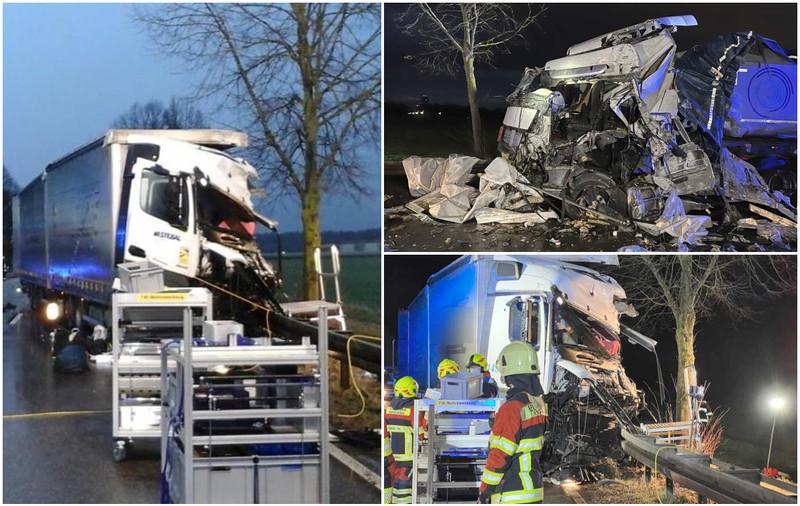 Șofer român de TIR aproape orb, după ce un camion a intrat direct în el pe contrasens, în Germania