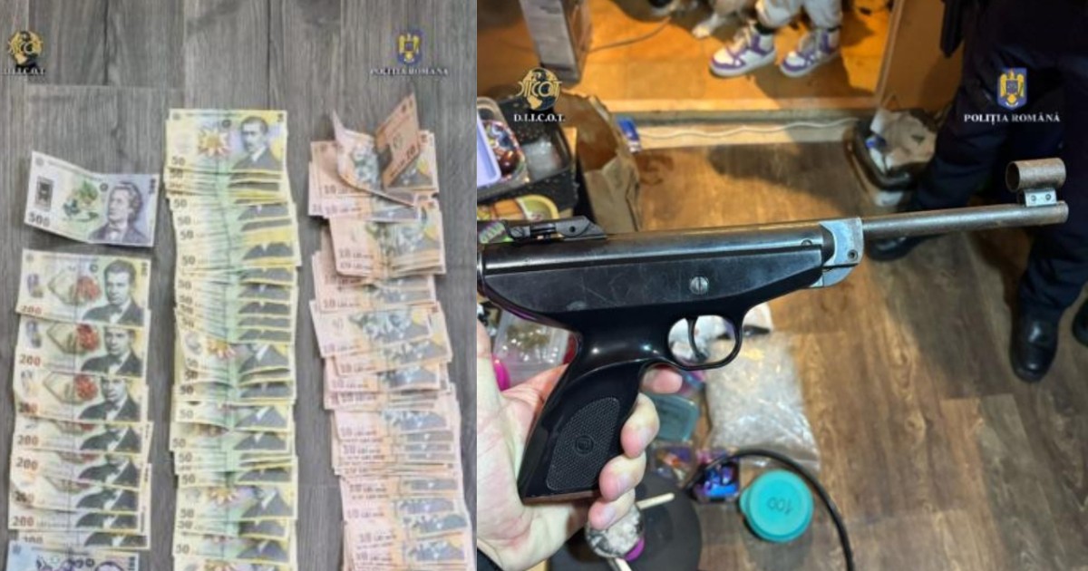 bani și arme, găsite de poliție