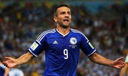 Vedad Ibisevici a marcat primul gol al Bosniei la Cupa Mondială. Foto: EPA