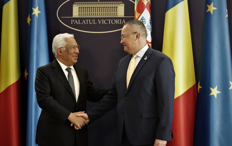 Premierul Portugaliei, vizită de lucru în România. Antonio Costa a fost primit de premierul Ciucă la Palatul Victoria