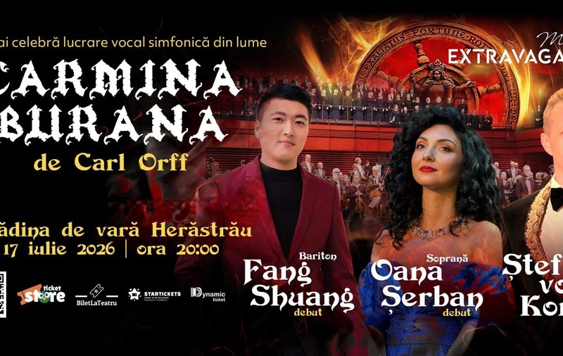 CARMINA BURANA – cu tenorul Ştefan von Korch în linia solistică - în premieră în aer liber în Bucureşti, pe 17 iulie 2026 la Grădina de Vară Herăstrău