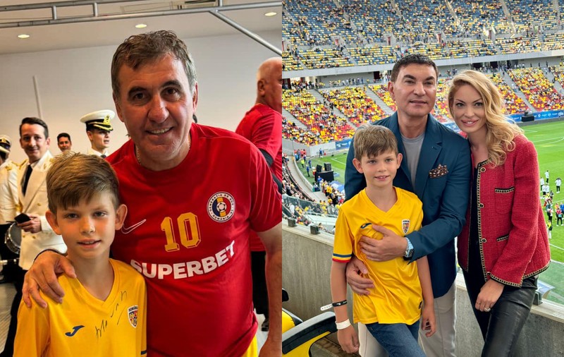 Imagini rare cu băiețelul Valentinei Pelinel și al lui Cristi Borcea. Milan s-a pozat alături de marii fotbaliști ai României