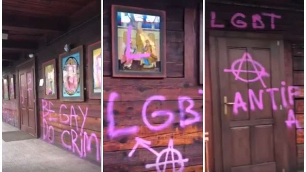 Biserica din parcul IOR a fost vandalizata (sursa foto universul.net)