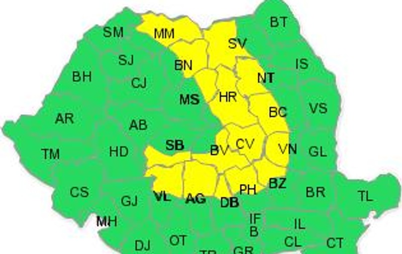 Atenție! Ploi torențiale, descărci electrice, vijelii și grindină în Maramureș, Transilvania și Moldova