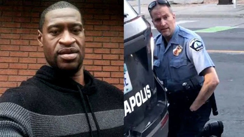 George Floyd (stânga) și fostul ofițer de poliție Derek Chauvin