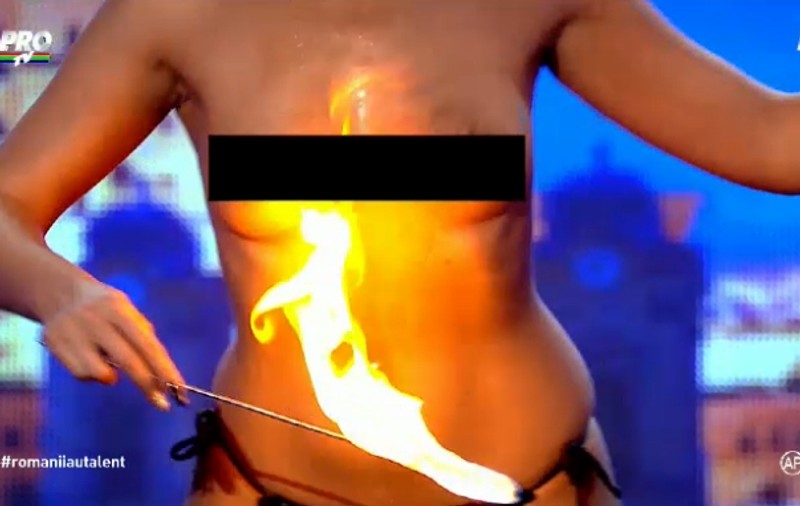 CUM ARATĂ SÂNII dansatoarei cu flăcări de la ”Românii au talent” | FOTO NECENZURAT