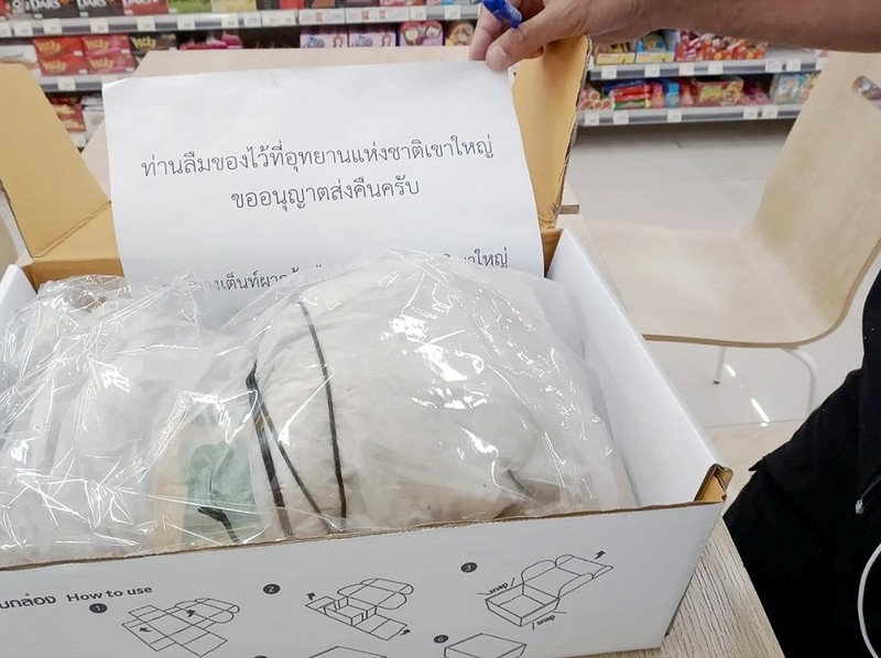 epa08677955 An undated handout photo made available on 18 September 2020 by Thai Minister of Natural Resources and Environment Varawut Silpa-archa shows garbage left by tourists packed to be mailed back to them with a note reading 'You forget your litters at Khao Yai National Park, we send it back to you', as part of the minister's campaign to clean Khao Yai National Park in Nakhon Ratchasima province, Thailand. Khao Yai has recently started fighting garbage pollution by mailing the trash back to tourists who have to register their addresses in order to enter the park. EPA-EFE/VARAWUT SILPA-ARCHA HANDOUT EDITORIAL USE ONLY/ NO SALES HANDOUT EDITORIAL USE ONLY/NO SALES