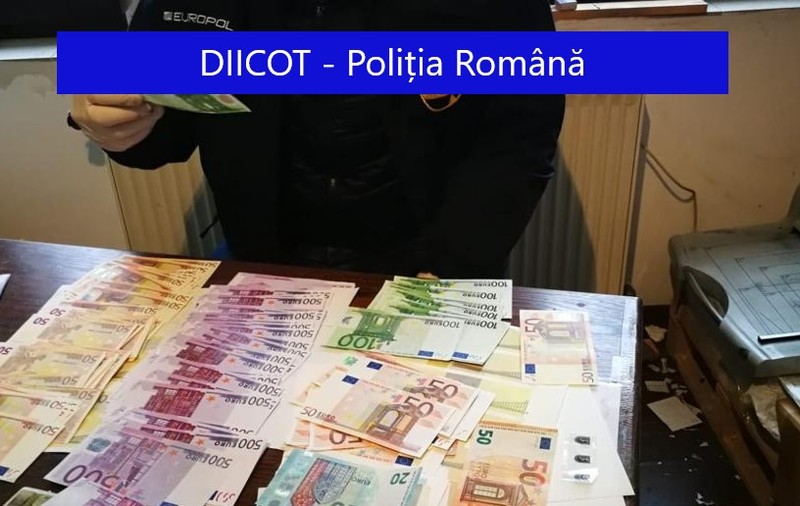 VIDEO | Fabrică de bani falși, descoperită la Brașov. Sute de mii de euro contrafăcuți, depistați în 10 state europene