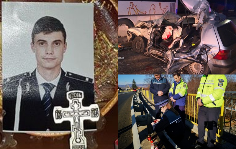 Polițistul care a murit în accidentul din Bistrița din cauza vitezei avea doar 22 de ani. Mesajul sfâșietor, publicat de mama tânărului