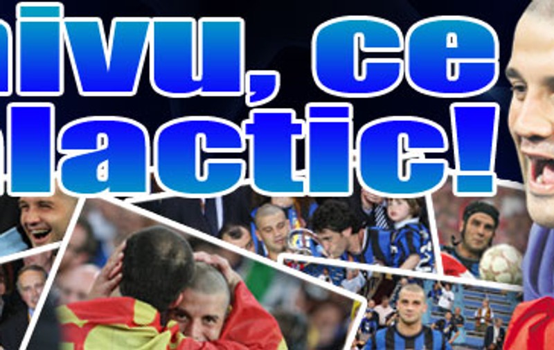 SUPER FOTO - Chivu, românul care a luat Liga! A ridicat trofeul, a purtat steagul, apoi a mâncat bomboane! :)