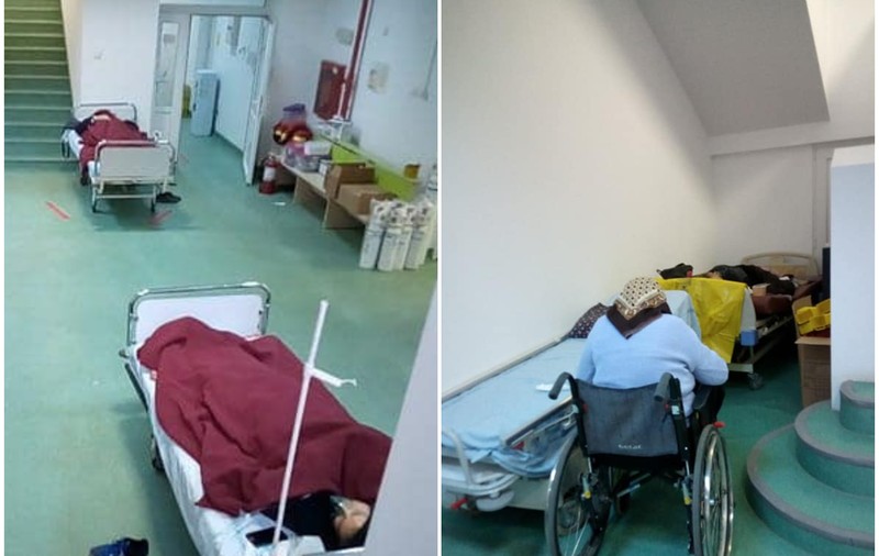 Imagini dramatice la „Marius Nasta”, unde și pe holuri sunt paturi cu bolnavi de COVID. „Următoarea etapă va fi să îi punem doi în pat”