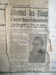Ziarul Dimineața din 4 februarie 1926 despre moartea Bucurei Dumbravă