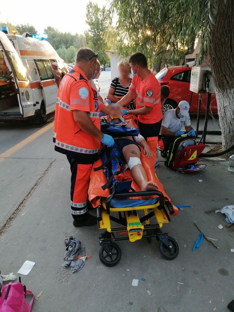 Unul dintre răniții în accidentul de la Murighiol | FOTO: ISU Tulcea