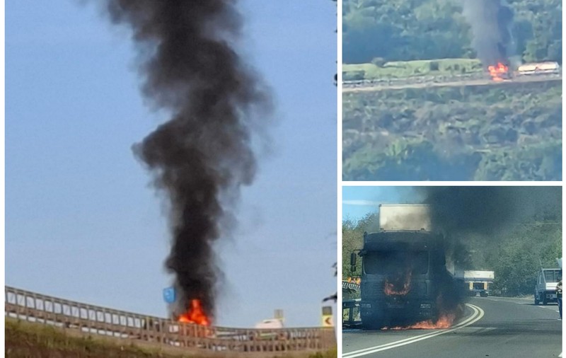 Un TIR a luat foc pe centura Vâlcele-Apahida din Cluj. Cabina, complet cuprinsă de flăcări