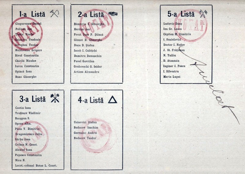Buletin de vot de la alegerile din 1919