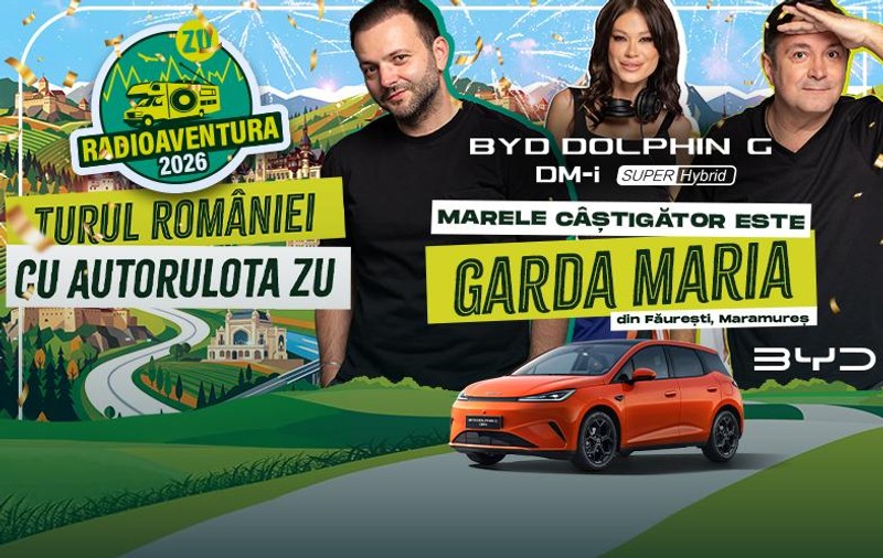 RADIOAVENTURA 2026: Peste 100.000 de înscriși în concurs la Radio ZU, un singur câștigător al primului BYD DOLPHIN G DM-i Super Hybrid din România