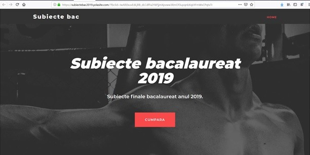 Site-ul pe care erau direcționați utilizatorii, ca să cumpere subiectele