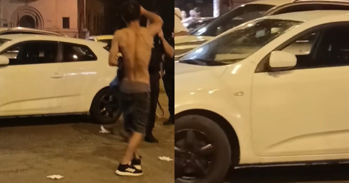Momentul în care bărbatul din Ploiești atacă și vandalizează mașina