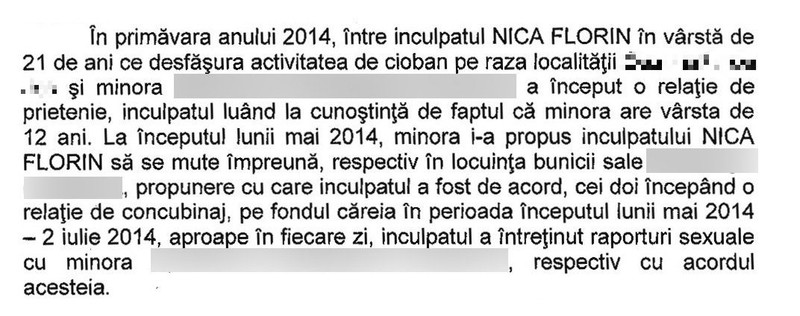 Procurorul Ticofschi nu pune la îndoială niciun moment capacitatea unui copil de 12 de ani de a consimţi o relaţie sexuală cu un adult