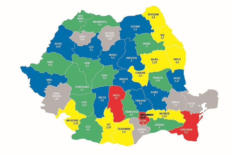 Harta banilor publici în sportul românesc (milioane de euro) SURSĂ: Gazeta Sporturilor