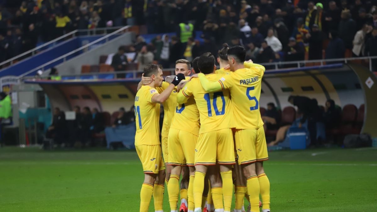 Jucătorii echipei naționale a României se bucură