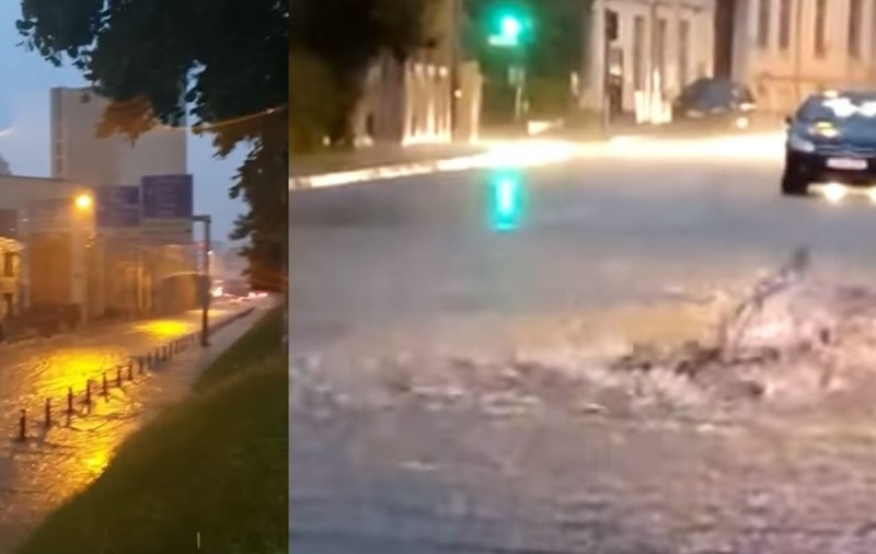 VIDEO | Craiova, inundată după o vijelie. Circulația tramvaielor a fost oprită și pasajele au fost închise