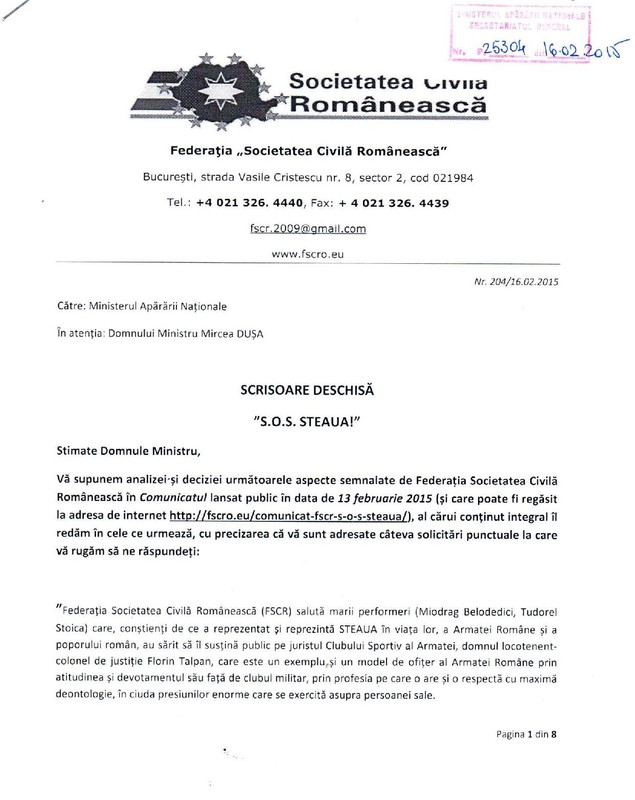 Președintele CSA Steaua ignoră ordinul ministrului Apărării