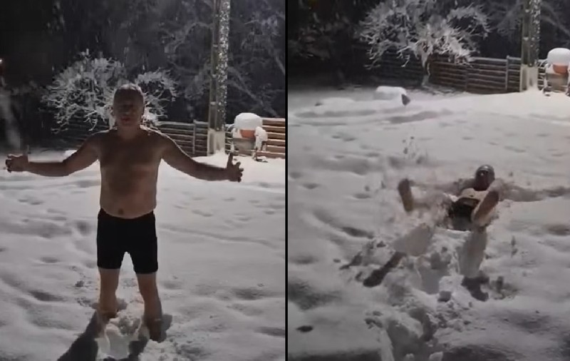 Lucian Heiuș, vicepreședintele Curții de Conturi, s-a filmat făcând baie în zăpadă, la bustul gol: „Așa-i la munte”