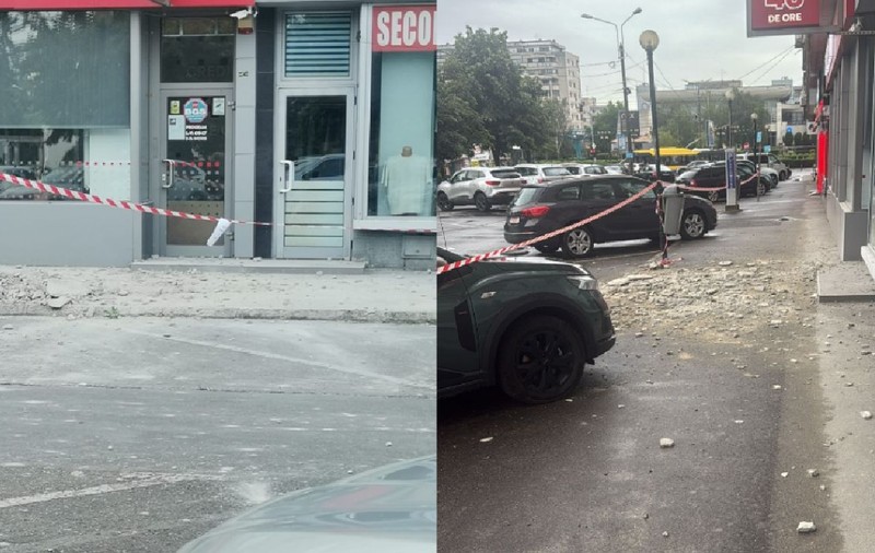 Cade tencuiala de pe blocul „7 Etaje” din Ploiești: „Pericol public”