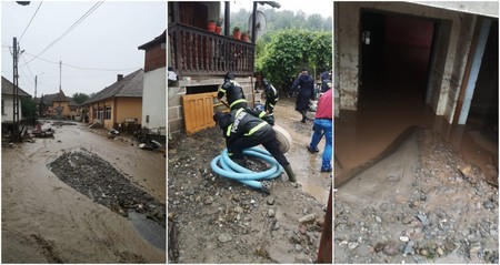 Pompierii au intervenit în localități din Alba lovite de viitură | Foto: alba24.ro