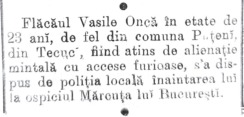 Articol din presa vremii, sursă foto: Un articol din presa vremii despre ospiciul Mărcuța