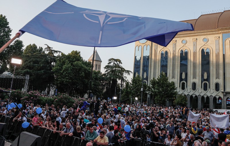 Protest uriaș în Georgia. Zeci de mii de oameni au cerut aderarea țării la UE