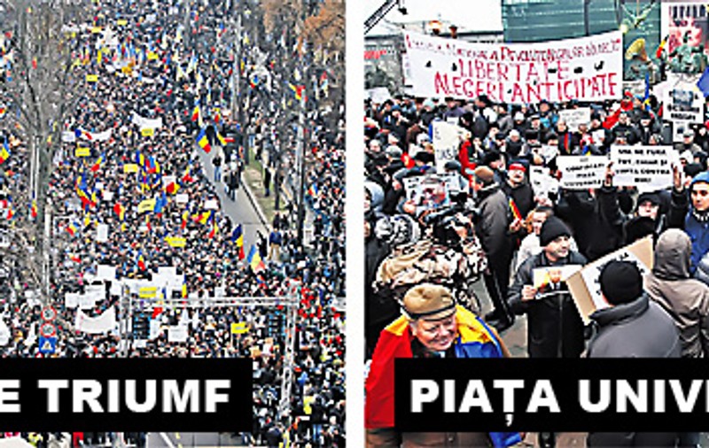 Protestatarii au făcut gălăgie despărţiţi de... 4 km