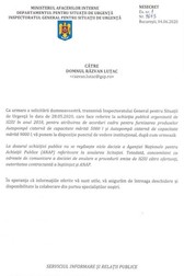 Răspunsul IGSU la solicitarea Libertatea