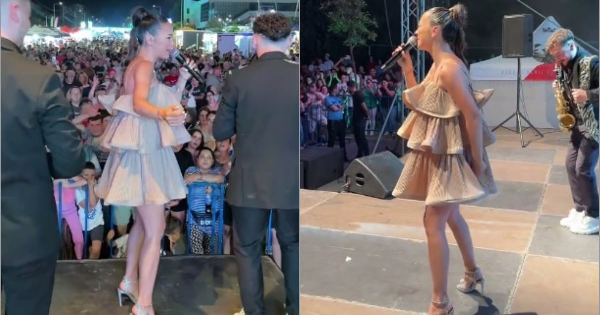 Vlăduța Lupău pe scenă la concertul din Rovinari