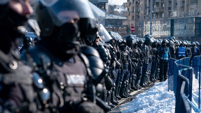 Jandarmi, foto ilustrativ BUCURESTI - PROTEST - STRANGERE SEMNATURI - SUSTINATORI CALIN GE